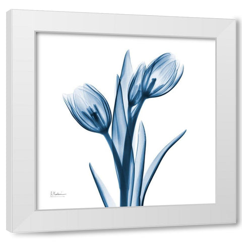 Tulips Indigo White Modern Wood Framed Art Print by Koetsier, Albert