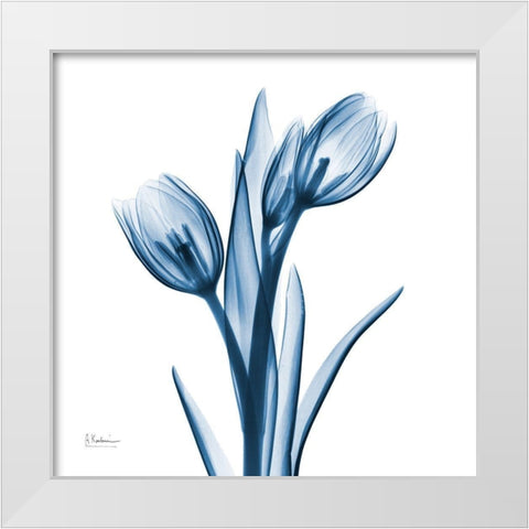 Tulips Indigo White Modern Wood Framed Art Print by Koetsier, Albert