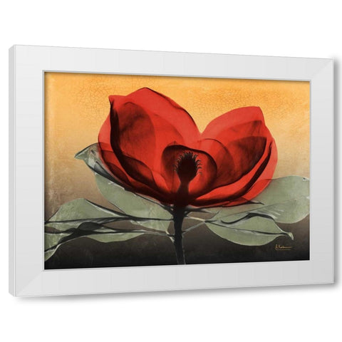 Hot Magnolia 1 White Modern Wood Framed Art Print by Koetsier, Albert