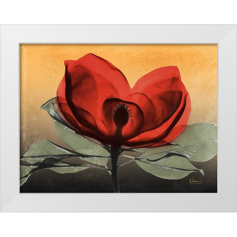 Hot Magnolia 1 White Modern Wood Framed Art Print by Koetsier, Albert