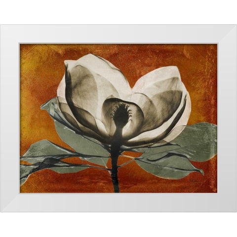 Magnolia Rust 1 White Modern Wood Framed Art Print by Koetsier, Albert