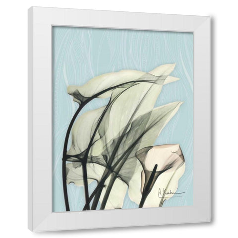 Calla Lily Leaves White Modern Wood Framed Art Print by Koetsier, Albert