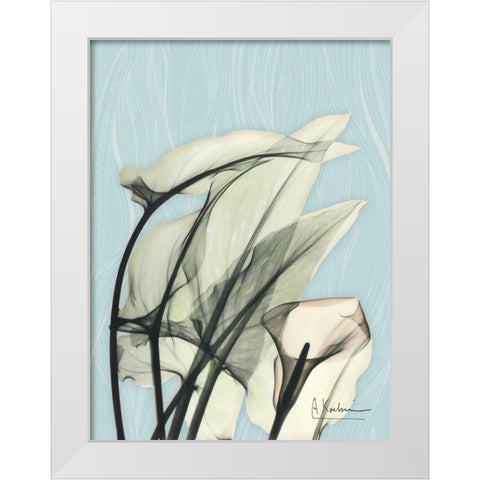 Calla Lily Leaves White Modern Wood Framed Art Print by Koetsier, Albert