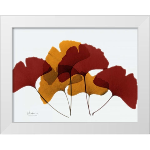 Gingko Fall White Modern Wood Framed Art Print by Koetsier, Albert