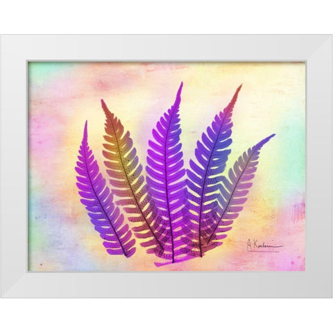 Retroluxed Fern White Modern Wood Framed Art Print by Koetsier, Albert