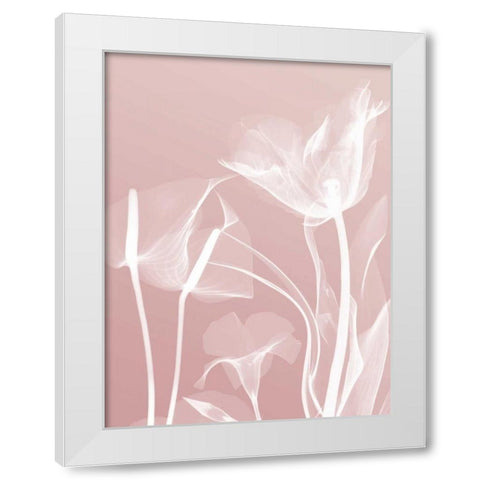 Pink Flora 5 White Modern Wood Framed Art Print by Koetsier, Albert