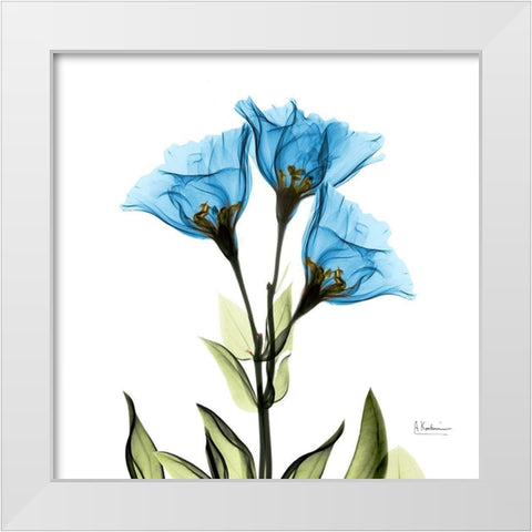 Gentian Sapphire L301 White Modern Wood Framed Art Print by Koetsier, Albert