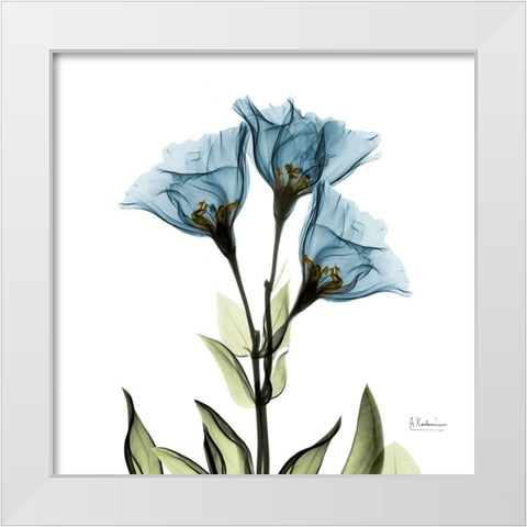 Gentian Azure L301 White Modern Wood Framed Art Print by Koetsier, Albert