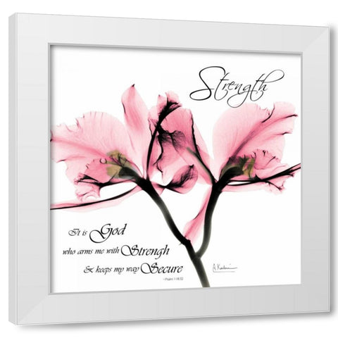 Orchid Strength White Modern Wood Framed Art Print by Koetsier, Albert