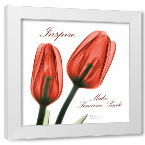 Inspire Tulips White Modern Wood Framed Art Print by Koetsier, Albert
