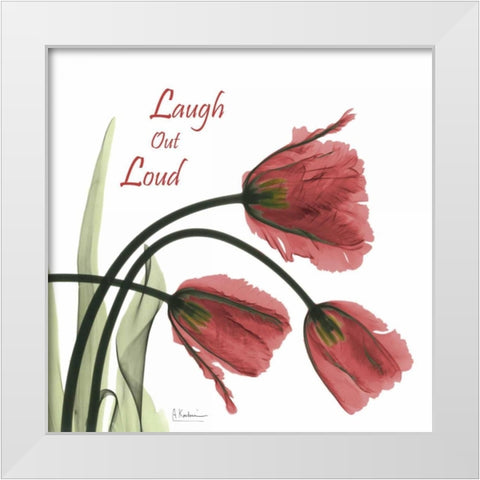 Out Loud Tulips L83 White Modern Wood Framed Art Print by Koetsier, Albert