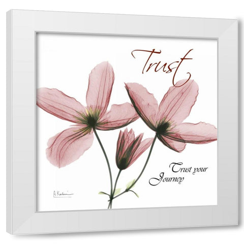 Journey Clematis White Modern Wood Framed Art Print by Koetsier, Albert