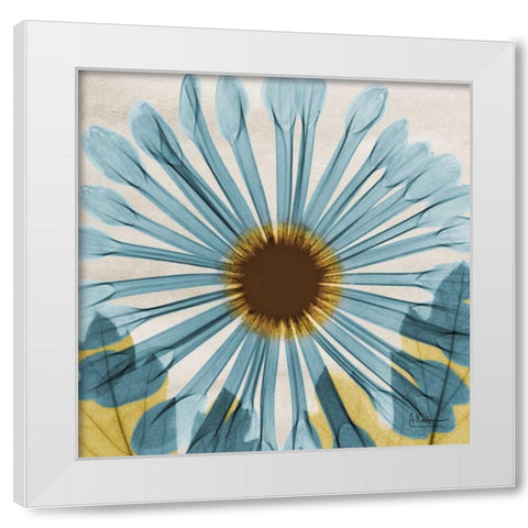 Auqa and Butter White Modern Wood Framed Art Print by Koetsier, Albert