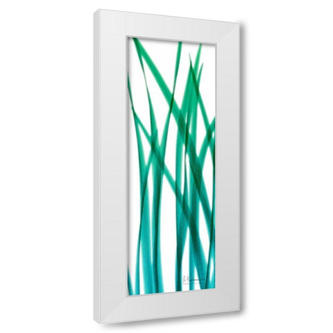 Snow Drop Flowing Blue Green White Modern Wood Framed Art Print by Koetsier, Albert