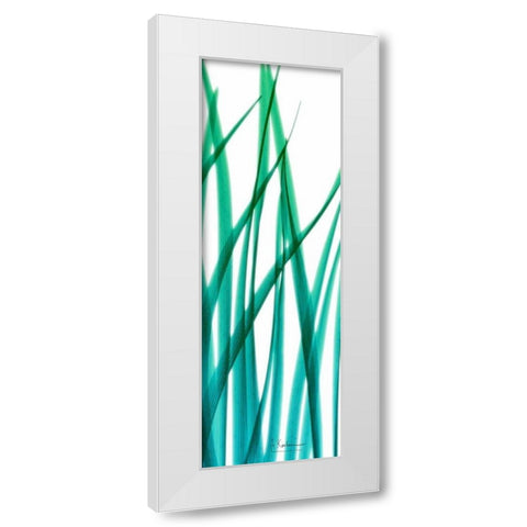 Snow Drop Flowing Blue Green 2 White Modern Wood Framed Art Print by Koetsier, Albert