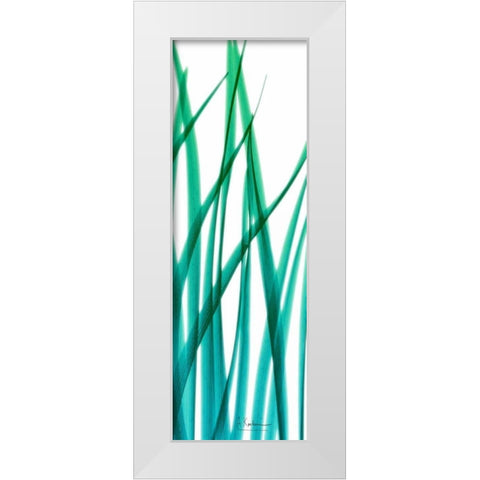 Snow Drop Flowing Blue Green 2 White Modern Wood Framed Art Print by Koetsier, Albert