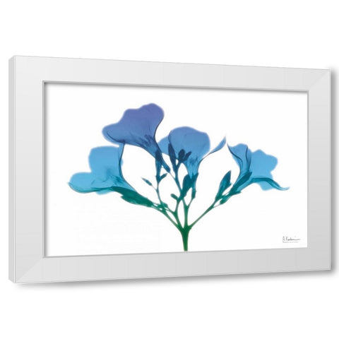 Oleander Turq Indigo White Modern Wood Framed Art Print by Koetsier, Albert