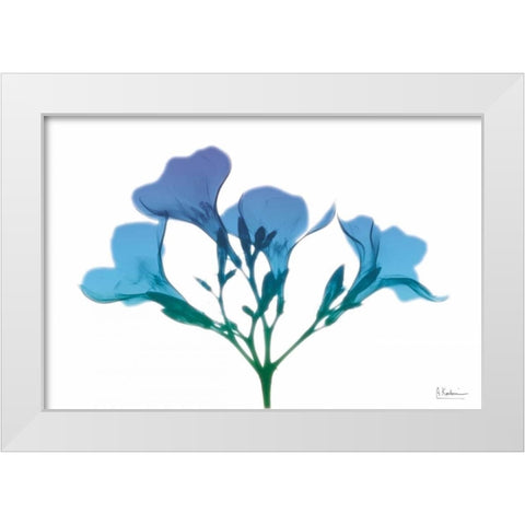 Oleander Turq Indigo White Modern Wood Framed Art Print by Koetsier, Albert