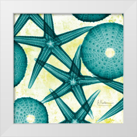 Starfish Trip 2 White Modern Wood Framed Art Print by Koetsier, Albert