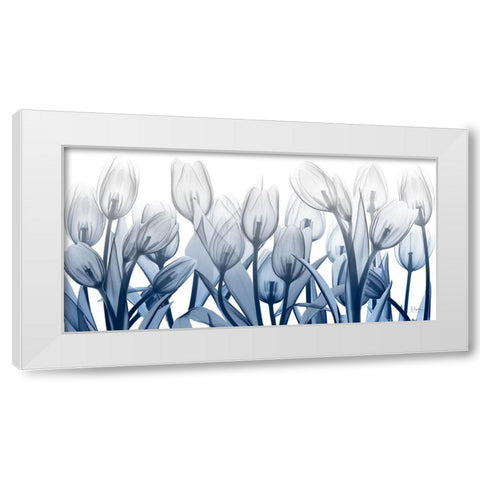 Midnight Blooms 1 White Modern Wood Framed Art Print by Koetsier, Albert