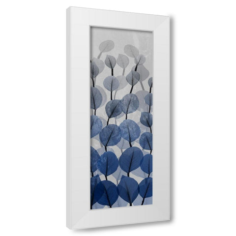Sapphire Blooms 4 White Modern Wood Framed Art Print by Koetsier, Albert