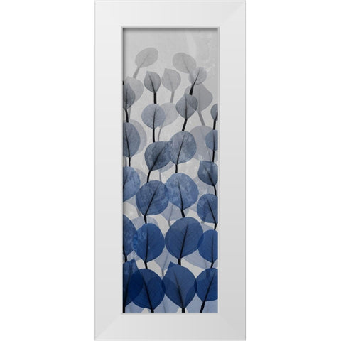 Sapphire Blooms 4 White Modern Wood Framed Art Print by Koetsier, Albert