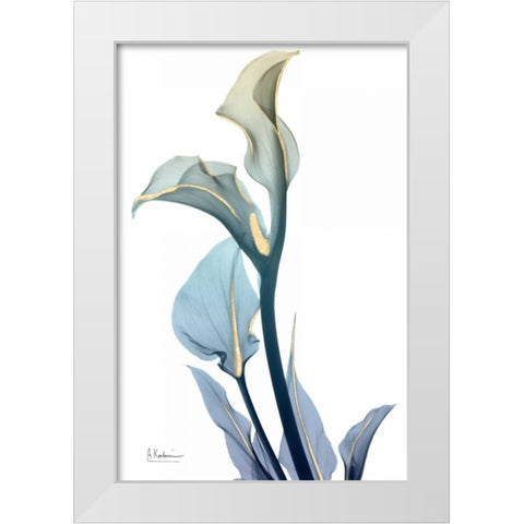 Gold Splash Calla Lily 1 White Modern Wood Framed Art Print by Koetsier, Albert