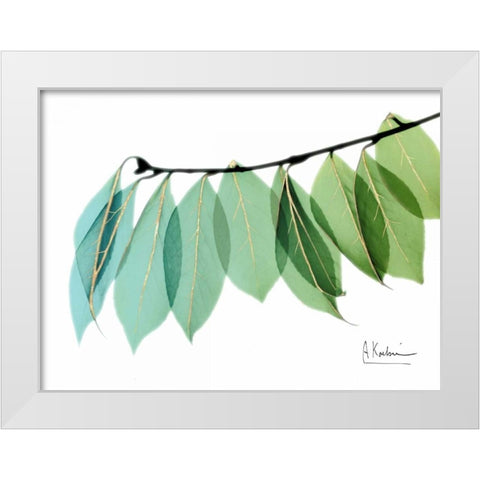 Golden Camelia Leaf White Modern Wood Framed Art Print by Koetsier, Albert