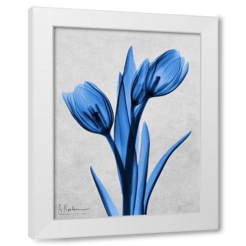 Midnight Tulips White Modern Wood Framed Art Print by Koetsier, Albert