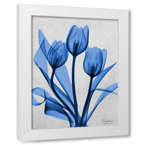 Midnight Tulips 2 White Modern Wood Framed Art Print by Koetsier, Albert