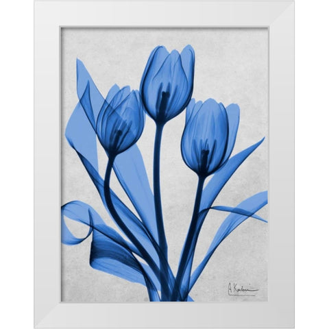 Midnight Tulips 2 White Modern Wood Framed Art Print by Koetsier, Albert