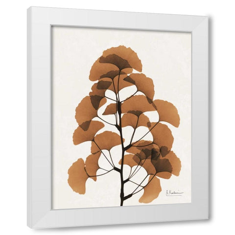 Aged Ginko White Modern Wood Framed Art Print by Koetsier, Albert