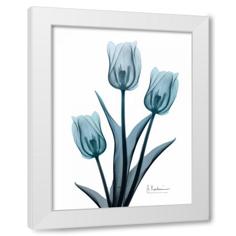 Midnight Sky Tulip Trio 2 White Modern Wood Framed Art Print by Koetsier, Albert