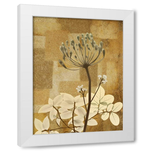 Zenfully Golden 1 White Modern Wood Framed Art Print by Koetsier, Albert