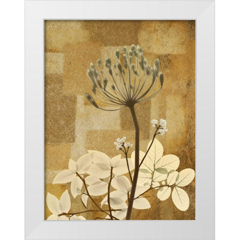 Zenfully Golden 1 White Modern Wood Framed Art Print by Koetsier, Albert