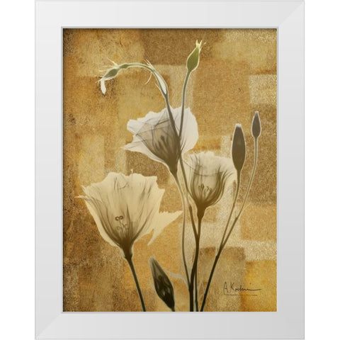 Zenfully Golden 3 White Modern Wood Framed Art Print by Koetsier, Albert