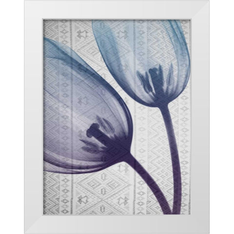 Aubergine Textiles 2 White Modern Wood Framed Art Print by Koetsier, Albert