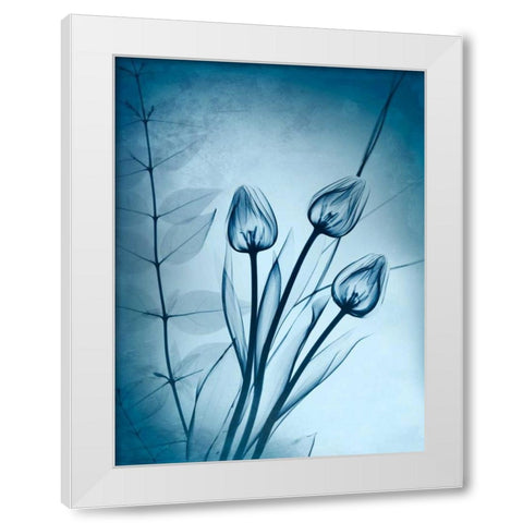 Cerulean Dawn White Modern Wood Framed Art Print by Koetsier, Albert