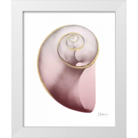 Shimmering Blush Snail 2 White Modern Wood Framed Art Print by Koetsier, Albert
