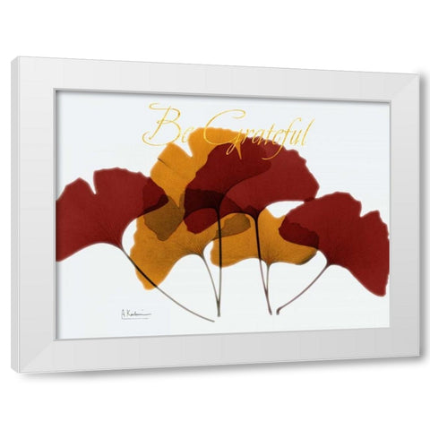 Grateful Gingko Fall White Modern Wood Framed Art Print by Koetsier, Albert