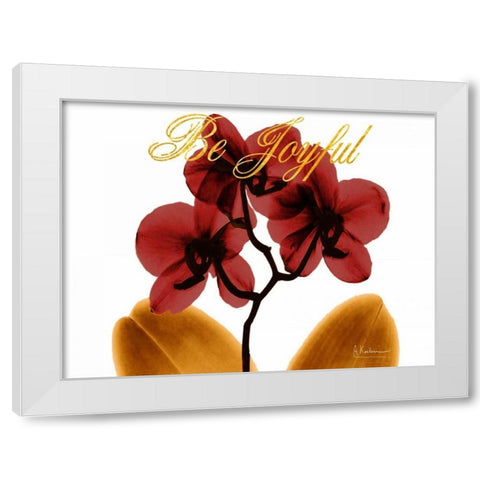 Joyful Orchid White Modern Wood Framed Art Print by Koetsier, Albert