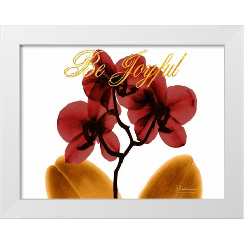 Joyful Orchid White Modern Wood Framed Art Print by Koetsier, Albert