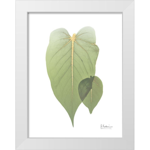 Golden Philodendron 2 White Modern Wood Framed Art Print by Koetsier, Albert