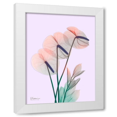 Flamingo Delight 3 White Modern Wood Framed Art Print by Koetsier, Albert