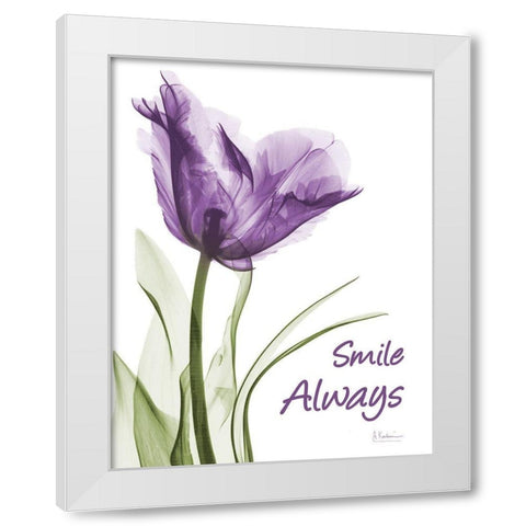 Smile Smiling Tulip White Modern Wood Framed Art Print by Koetsier, Albert