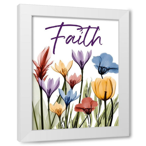 Faithful Flowerscape White Modern Wood Framed Art Print by Koetsier, Albert