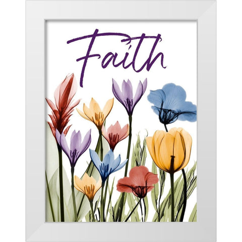 Faithful Flowerscape White Modern Wood Framed Art Print by Koetsier, Albert