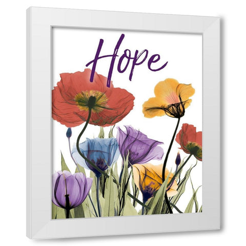 Hopeful Flowerscape White Modern Wood Framed Art Print by Koetsier, Albert