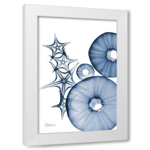 Indigo Aquatic Universe 1 White Modern Wood Framed Art Print by Koetsier, Albert