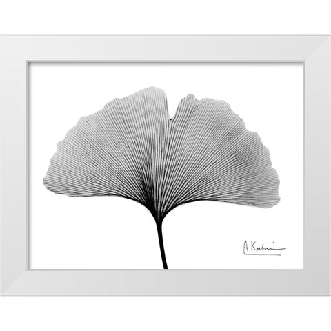 Inverted Ginko 1 White Modern Wood Framed Art Print by Koetsier, Albert